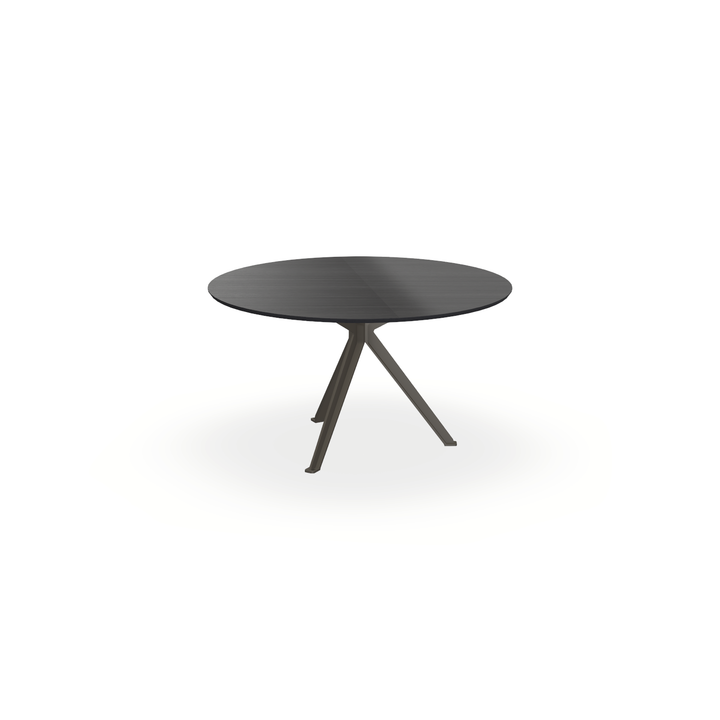 Eettafel Eiken Fineer Zwart - Rond - Stella Onderstel Mat Donkerbruin - {{ product.type }} - Kas20