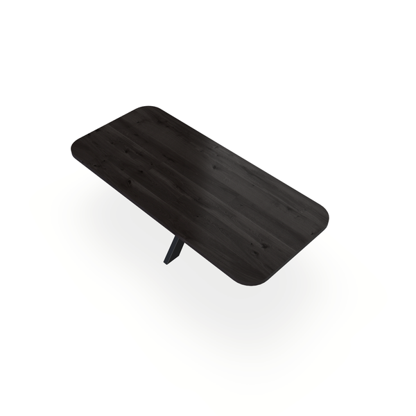 Eettafel Eiken Black Smoke In - Recht Radius - Matrix Dun Onderstel Mat Zwart - {{ product.type }} - Kas20