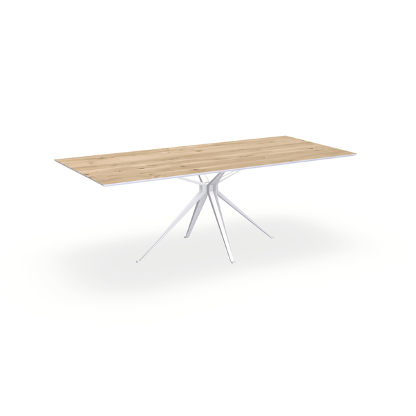 Eettafel Eiken Liqurien - Recht - Anna Onderstel Mat Wit - {{ product.type }} - Kas20