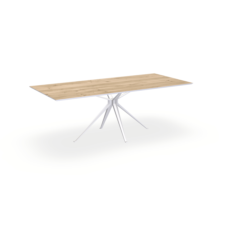 Eettafel Eiken Liqurien - Recht - Anna Onderstel Mat Wit - {{ product.type }} - Kas20