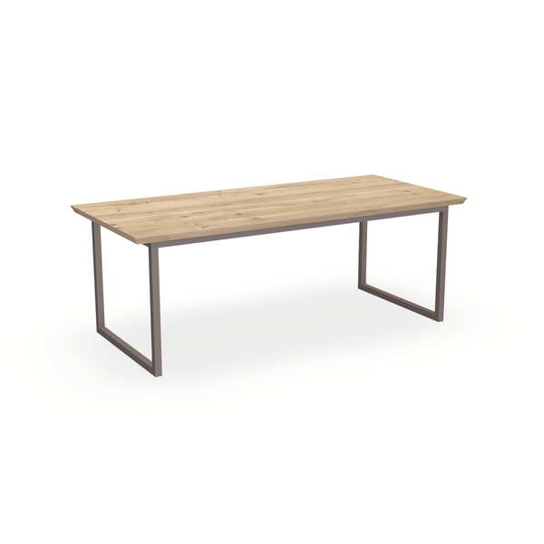 Eettafel Eiken Liqurien - Recht - Kubus Onderstel Mat Lichtbruin - {{ product.type }} - Kas20