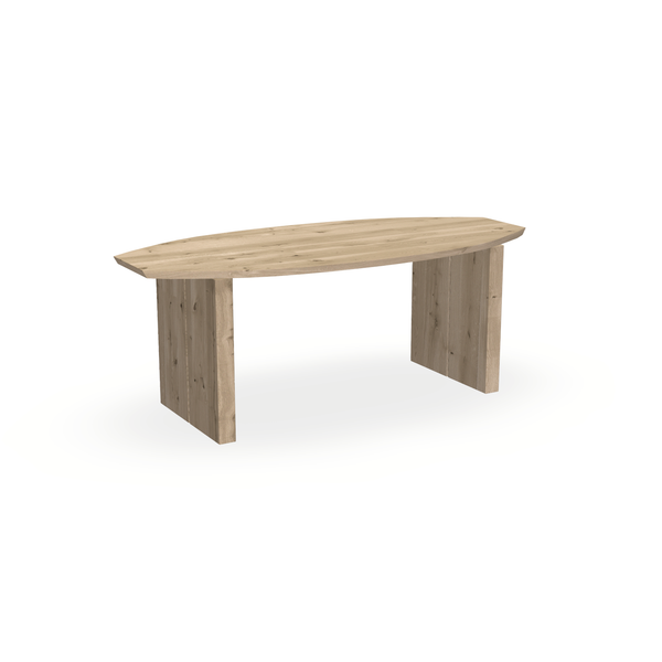 Eettafel Eiken Naturel - Ovaal Half - Blok - {{ product.type }} - Kas20