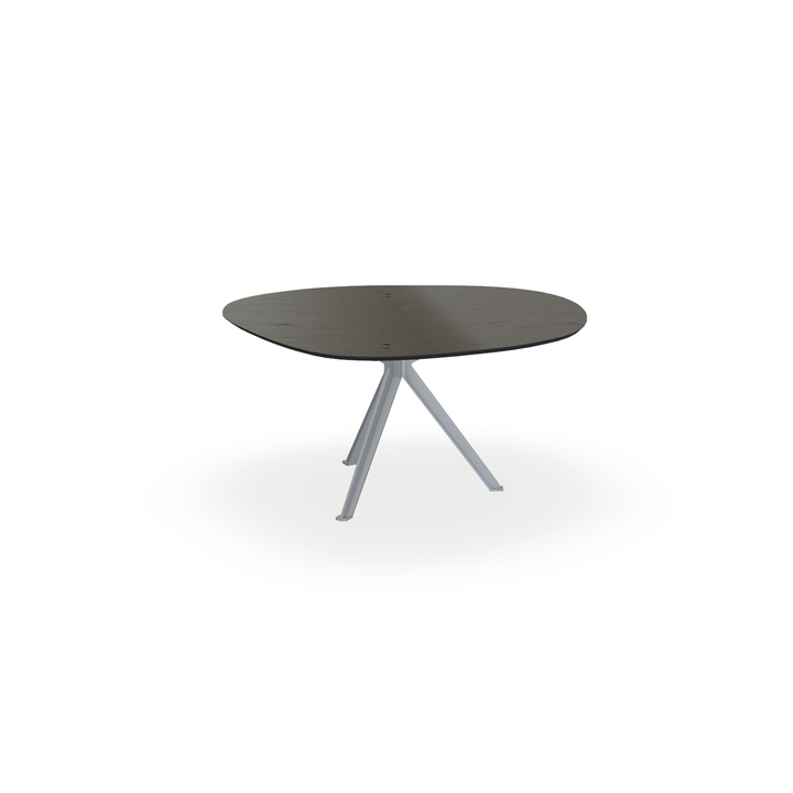 Eettafel Eiken Fineer Noesten Venerien - Wolk Rond - Stella Onderstel Mat Zilver - {{ product.type }} - Kas20