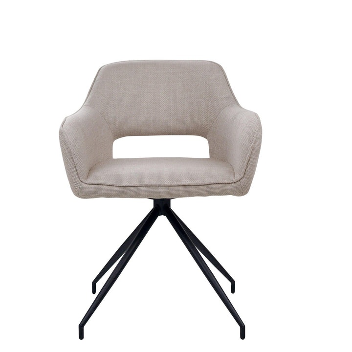 Eetkamerstoel Alyssa - Beige - Draaibaar onderstel - {{ product.type }} - Kas20