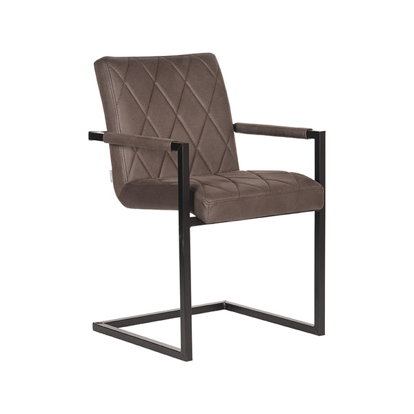Eetkamerstoel Dante - Antraciet - Microfiber (set van 2) - {{ product.type }} - Kas20