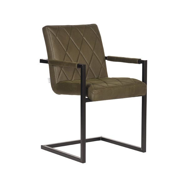 Eetkamerstoel Dante - Army green - Microfiber (set van 2) - {{ product.type }} - Kas20