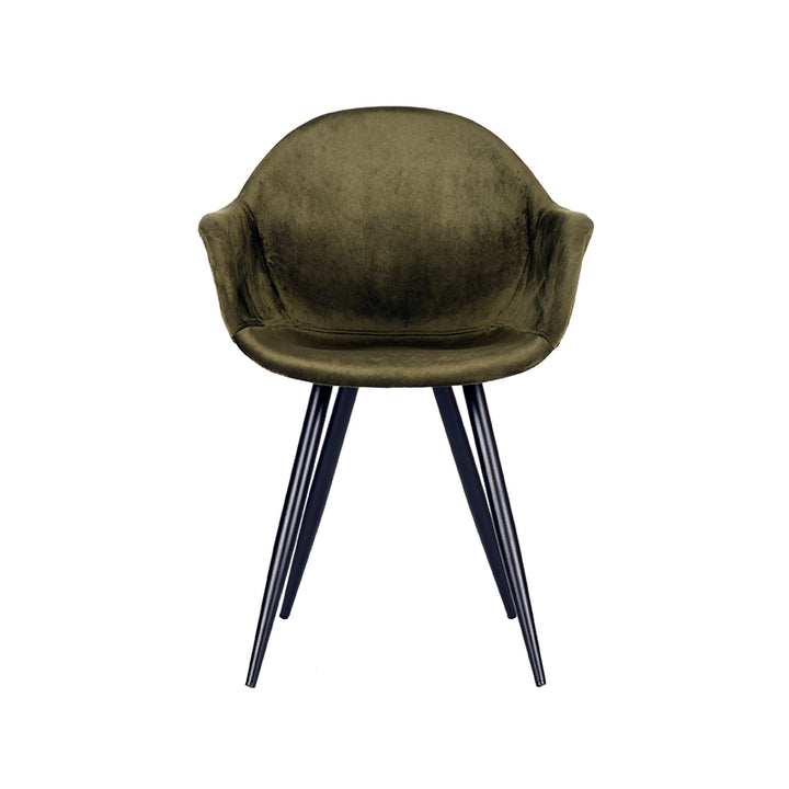 Eetkamerstoel Finnian - Army green - Fluweel (set van 2) - {{ product.type }} - Kas20