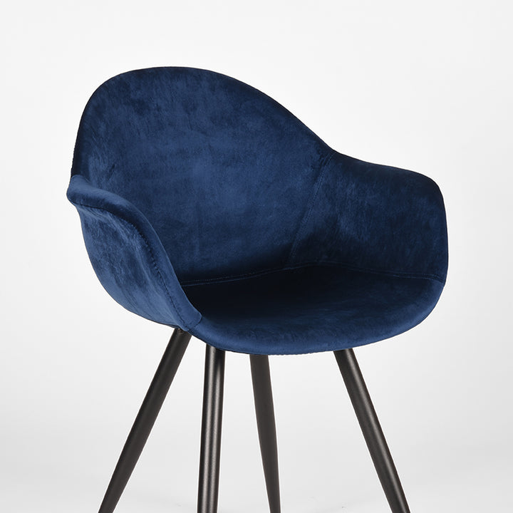 Eetkamerstoel Finnian - Blauw - Fluweel (set van 2) - {{ product.type }} - Kas20
