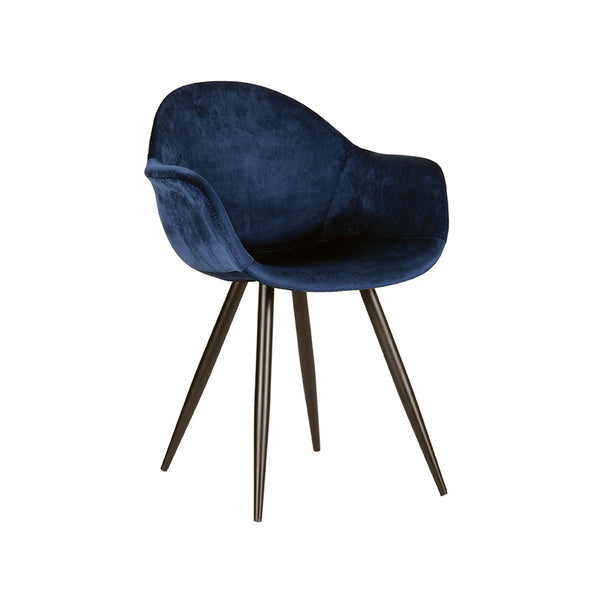 Eetkamerstoel Finnian - Blauw - Fluweel (set van 2) - {{ product.type }} - Kas20