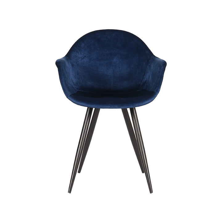 Eetkamerstoel Finnian - Blauw - Fluweel (set van 2) - {{ product.type }} - Kas20