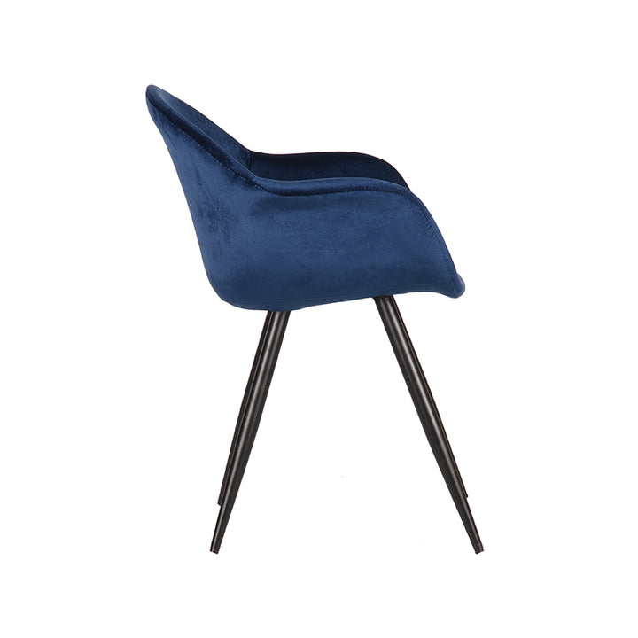 Eetkamerstoel Finnian - Blauw - Fluweel (set van 2) - {{ product.type }} - Kas20
