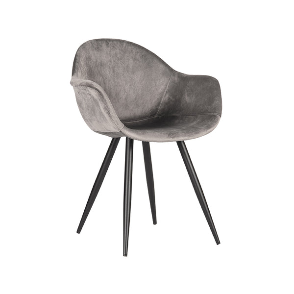 Eetkamerstoel Finnian - Grijs - Fluweel (set van 2) - {{ product.type }} - Kas20
