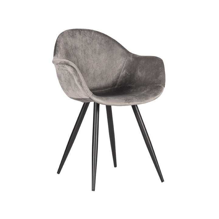 Eetkamerstoel Finnian - Grijs - Fluweel (set van 2) - {{ product.type }} - Kas20