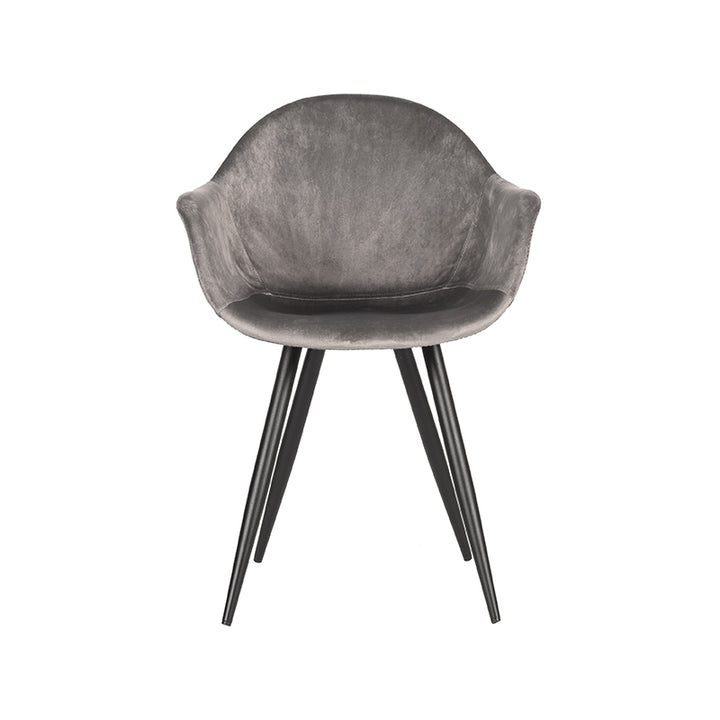 Eetkamerstoel Finnian - Grijs - Fluweel (set van 2) - {{ product.type }} - Kas20