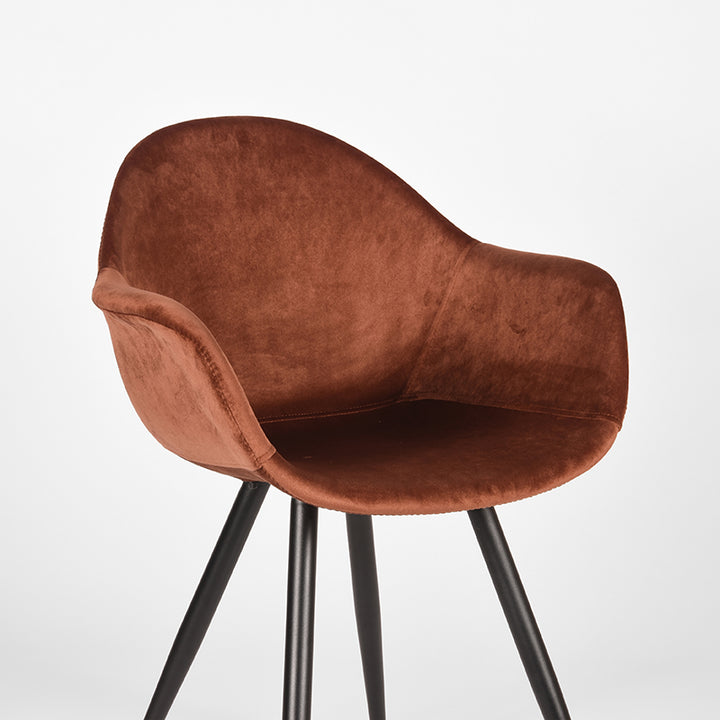 Eetkamerstoel Finnian - Rust - Fluweel (set van 2) - {{ product.type }} - Kas20