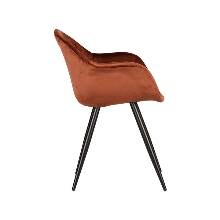 Eetkamerstoel Finnian - Rust - Fluweel (set van 2) - {{ product.type }} - Kas20