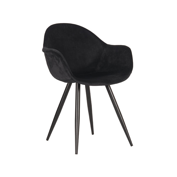 Eetkamerstoel Finnian - Zwart - Fluweel (set van 2) - {{ product.type }} - Kas20