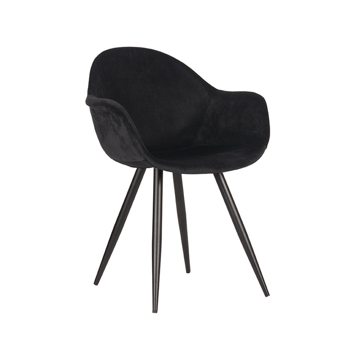 Eetkamerstoel Finnian - Zwart - Fluweel (set van 2) - {{ product.type }} - Kas20