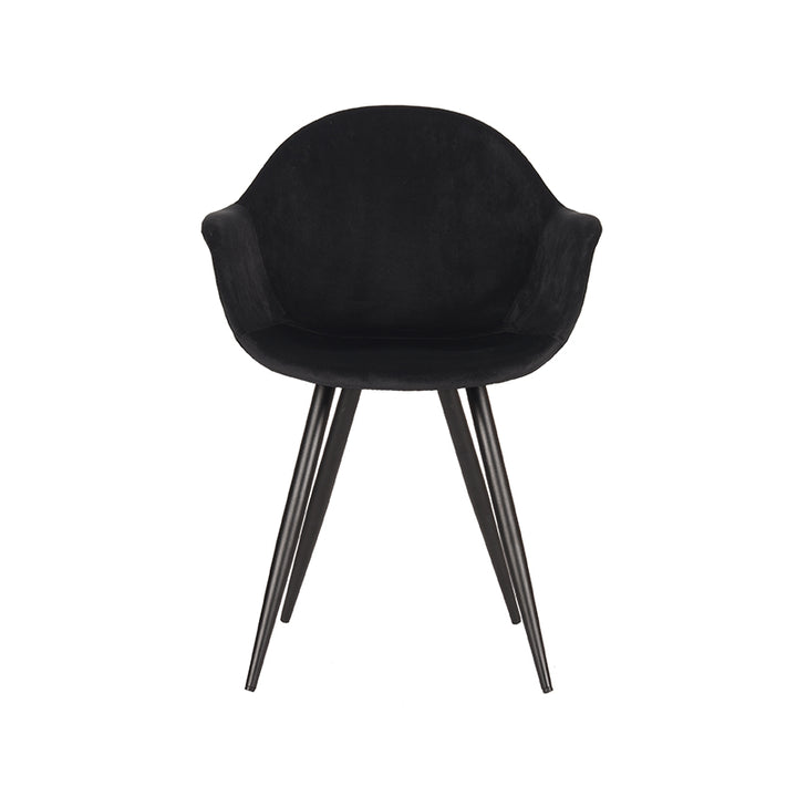 Eetkamerstoel Finnian - Zwart - Fluweel (set van 2) - {{ product.type }} - Kas20