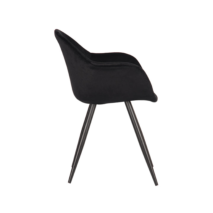 Eetkamerstoel Finnian - Zwart - Fluweel (set van 2) - {{ product.type }} - Kas20