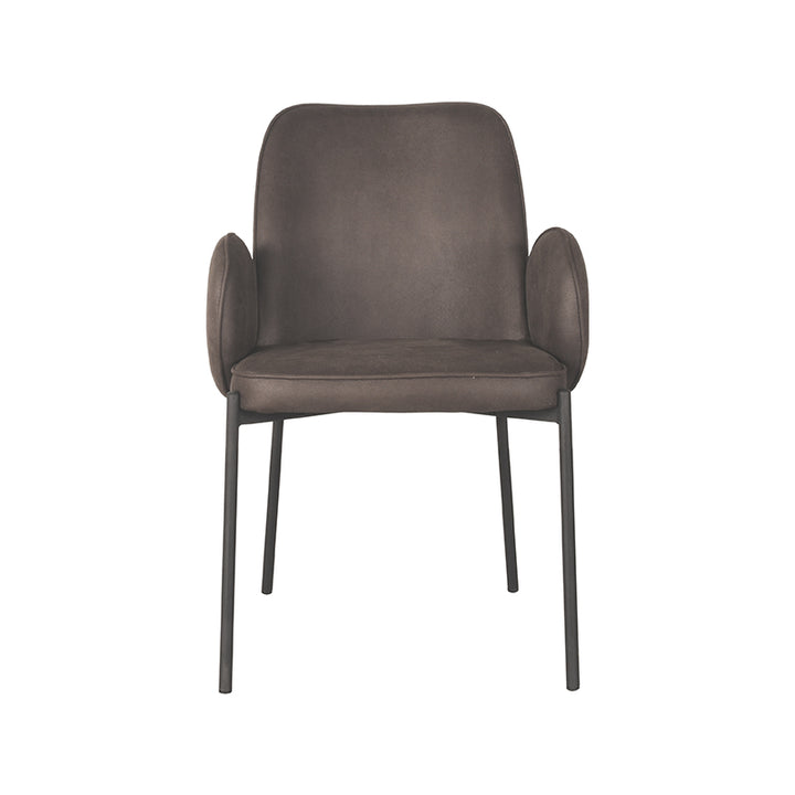 Eetkamerstoel Julius - Antraciet - Microfiber (set van 2) - {{ product.type }} - Kas20
