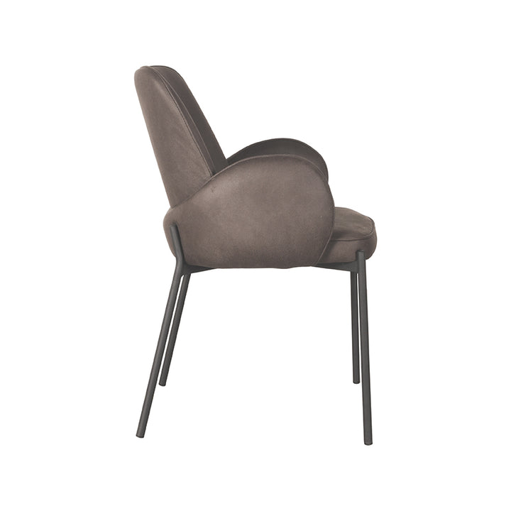 Eetkamerstoel Julius - Antraciet - Microfiber (set van 2) - {{ product.type }} - Kas20