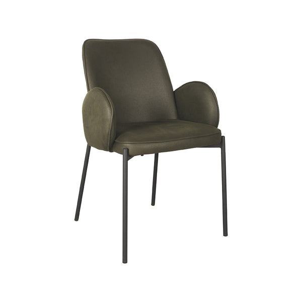 Eetkamerstoel Julius - Army green - Microfiber (set van 2) - {{ product.type }} - Kas20