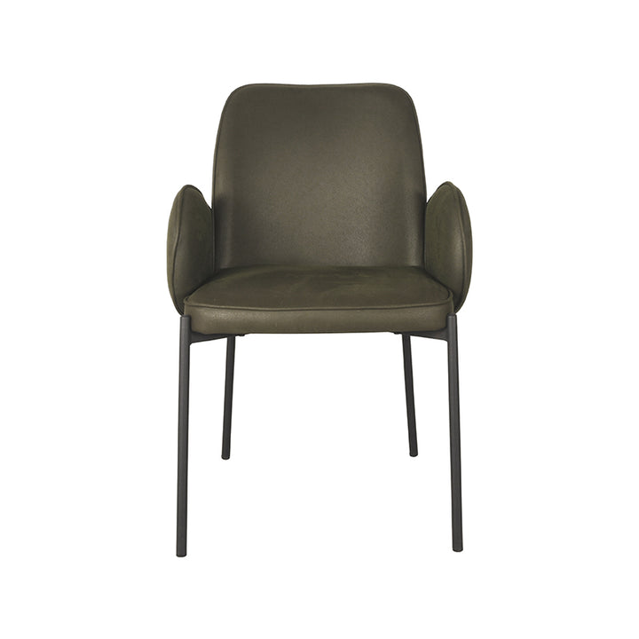 Eetkamerstoel Julius - Army green - Microfiber (set van 2) - {{ product.type }} - Kas20