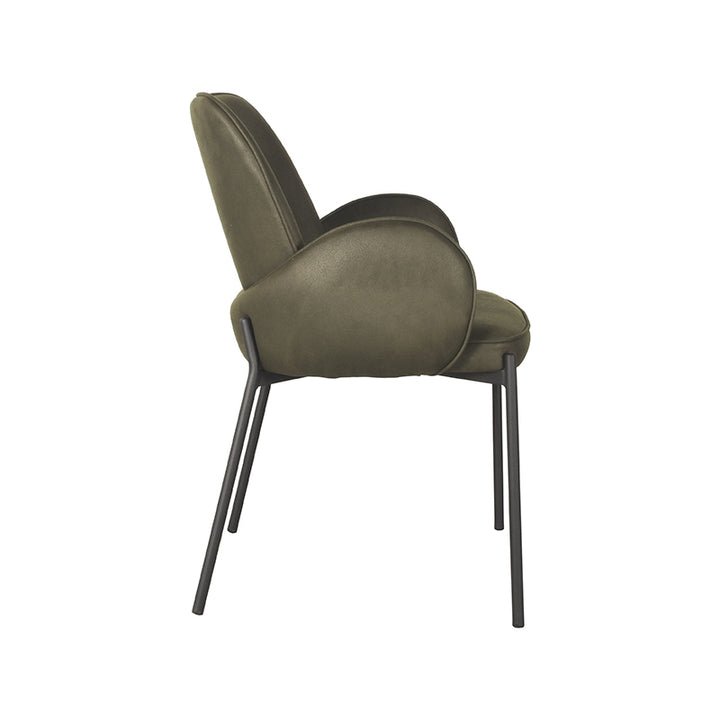 Eetkamerstoel Julius - Army green - Microfiber (set van 2) - {{ product.type }} - Kas20