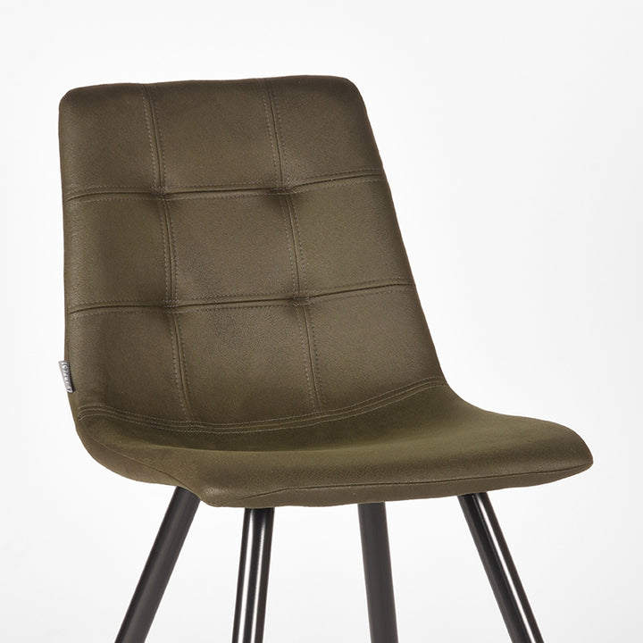 Eetkamerstoel Jasper - Army green - Microfiber (set van 2) - {{ product.type }} - Kas20