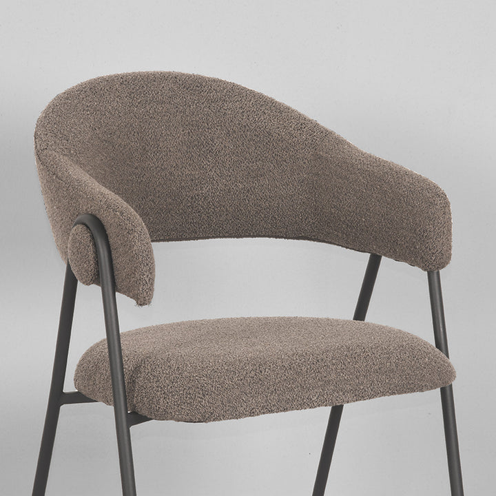Eetkamerstoel Leander - Bruin - Boucle (set van 2) - {{ product.type }} - Kas20