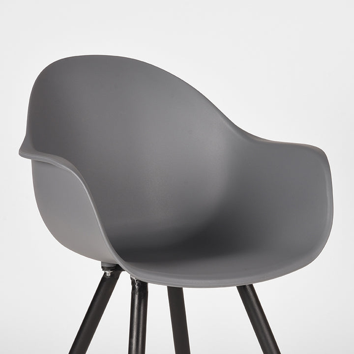 Eetkamerstoel Luna - Antraciet - Kunststof (set van 2) - {{ product.type }} - Kas20