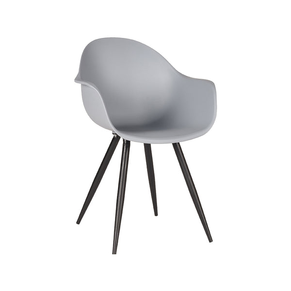 Eetkamerstoel Luna - Grijs - Kunststof (set van 2) - {{ product.type }} - Kas20