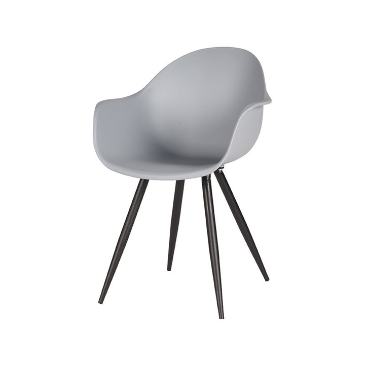 Eetkamerstoel Luna - Grijs - Kunststof (set van 2) - {{ product.type }} - Kas20