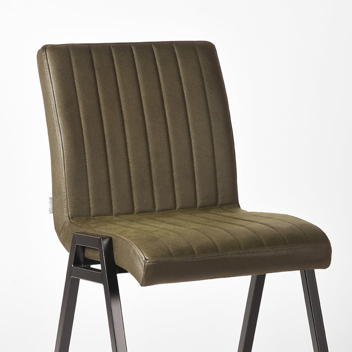 Eetkamerstoel Sereno - Army green - Microfiber (set van 2) - {{ product.type }} - Kas20
