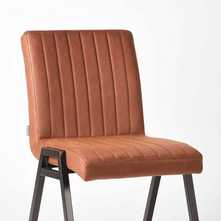 Eetkamerstoel Magnus - Cognac - Microfiber (set van 2) - {{ product.type }} - Kas20