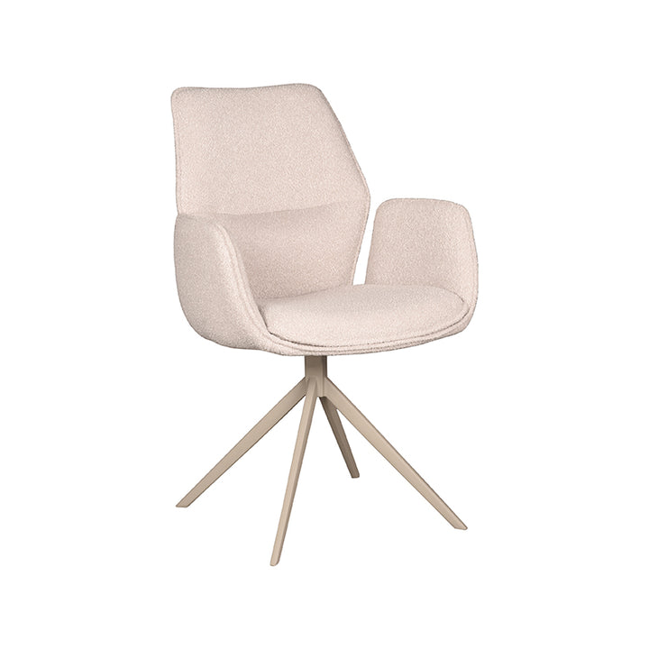 Eetkamerstoel Aura - Naturel - Boucle - Taupe Onderstel - {{ product.type }} - Kas20