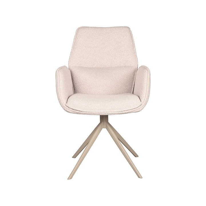 Eetkamerstoel Aura - Naturel - Boucle - Taupe Onderstel - {{ product.type }} - Kas20