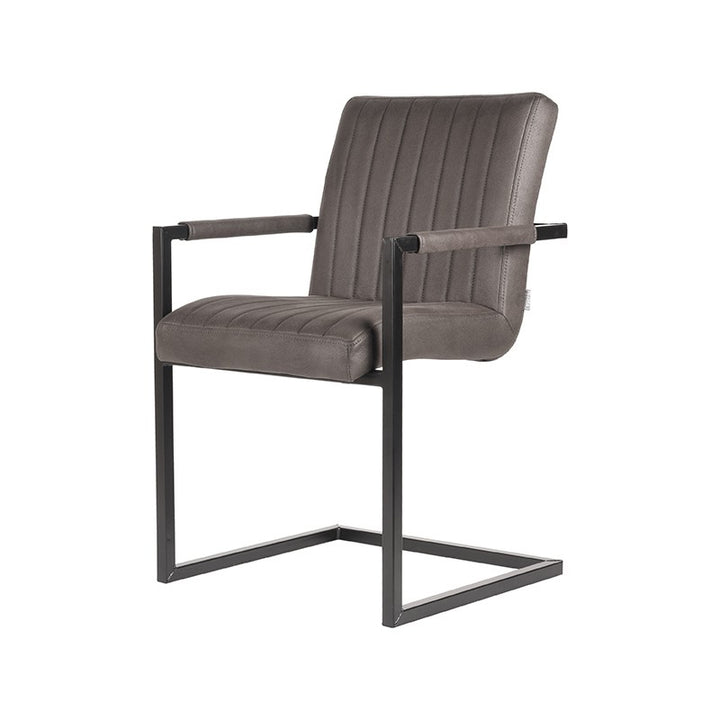 Eetkamerstoel Sereno - Antraciet - Microfiber (set van 2) - {{ product.type }} - Kas20
