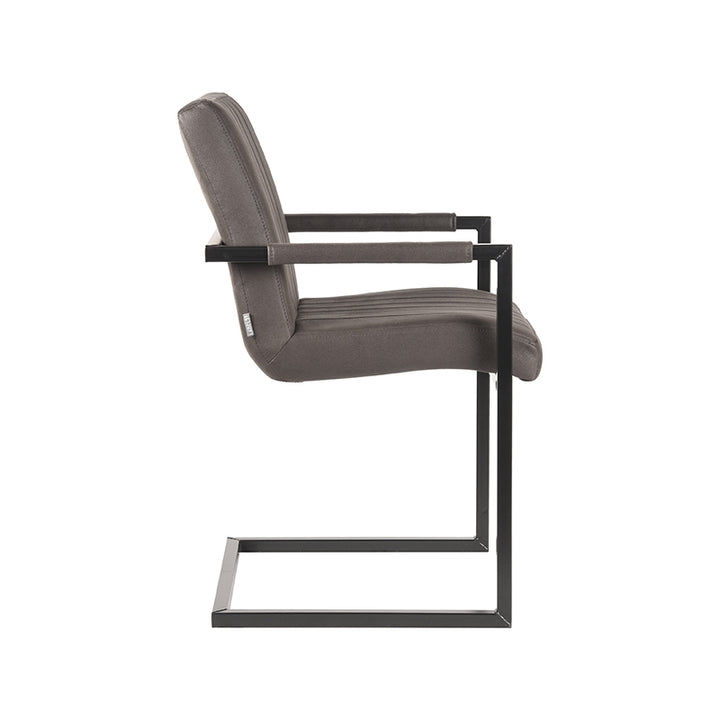 Eetkamerstoel Sereno - Antraciet - Microfiber (set van 2) - {{ product.type }} - Kas20