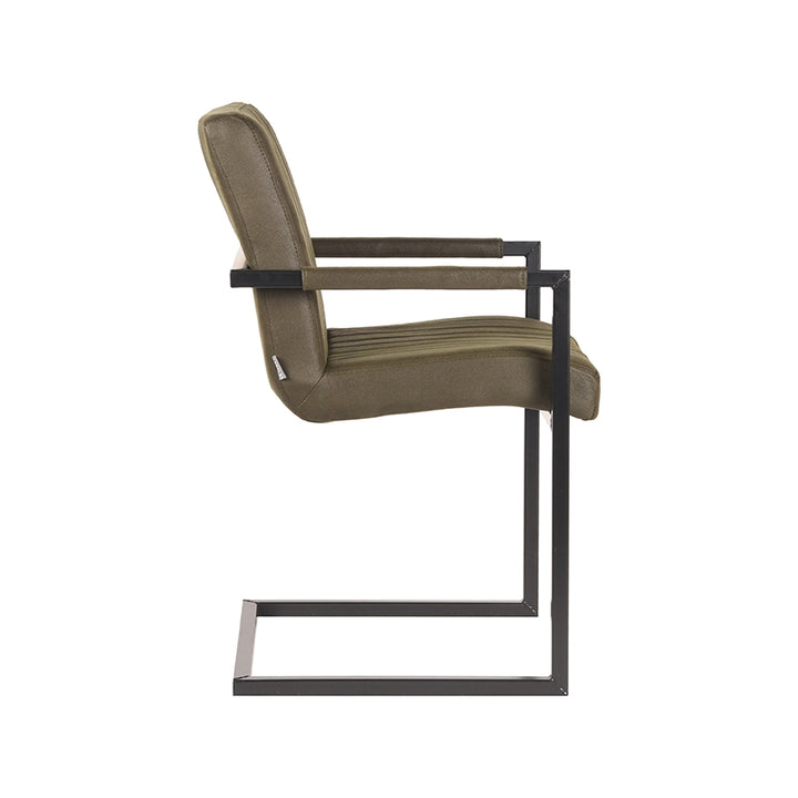 Eetkamerstoel Sereno - Army green - Microfiber (set van 2) - {{ product.type }} - Kas20