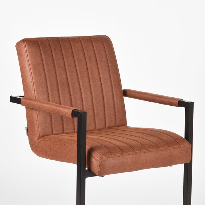 Eetkamerstoel Sereno - Cognac - Microfiber (set van 2) - {{ product.type }} - Kas20