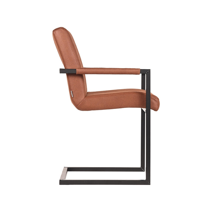Eetkamerstoel Sereno - Cognac - Microfiber (set van 2) - {{ product.type }} - Kas20