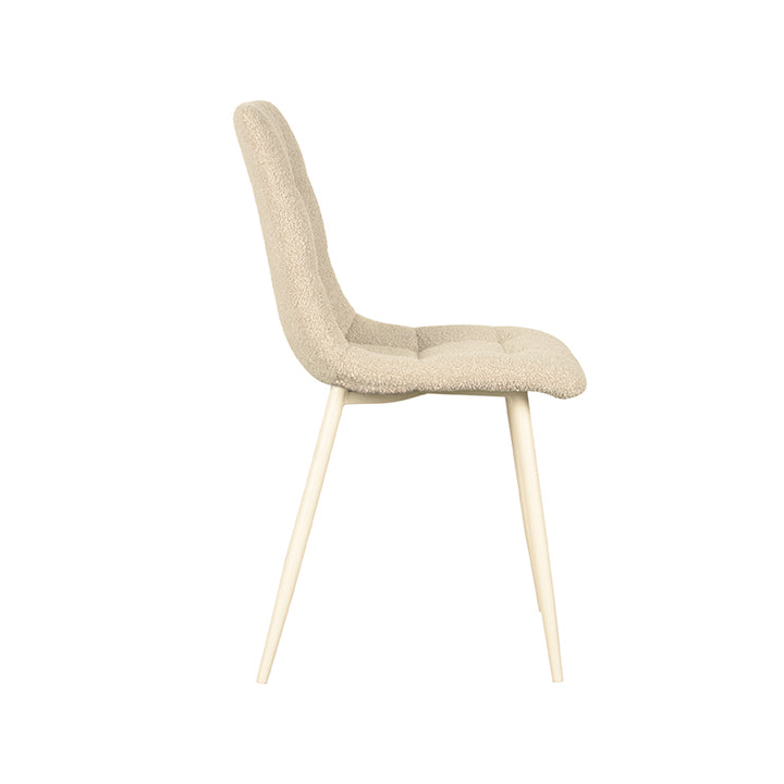 Eetkamerstoel Nikos - Zand - Boucle (set van 4) - {{ product.type }} - Kas20