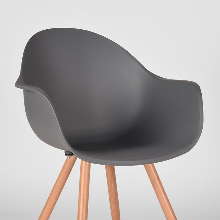 Eetkamerstoel Infinity - Antraciet - Kunststof - Oak Metal Woodcover (set van 2) - {{ product.type }} - Kas20