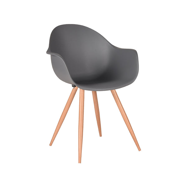 Eetkamerstoel Infinity - Antraciet - Kunststof - Oak Metal Woodcover (set van 2) - {{ product.type }} - Kas20