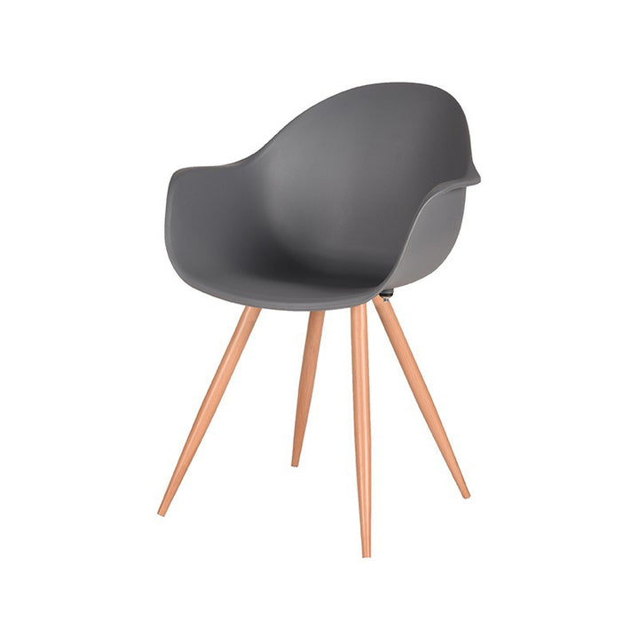 Eetkamerstoel Infinity - Antraciet - Kunststof - Oak Metal Woodcover (set van 2) - {{ product.type }} - Kas20