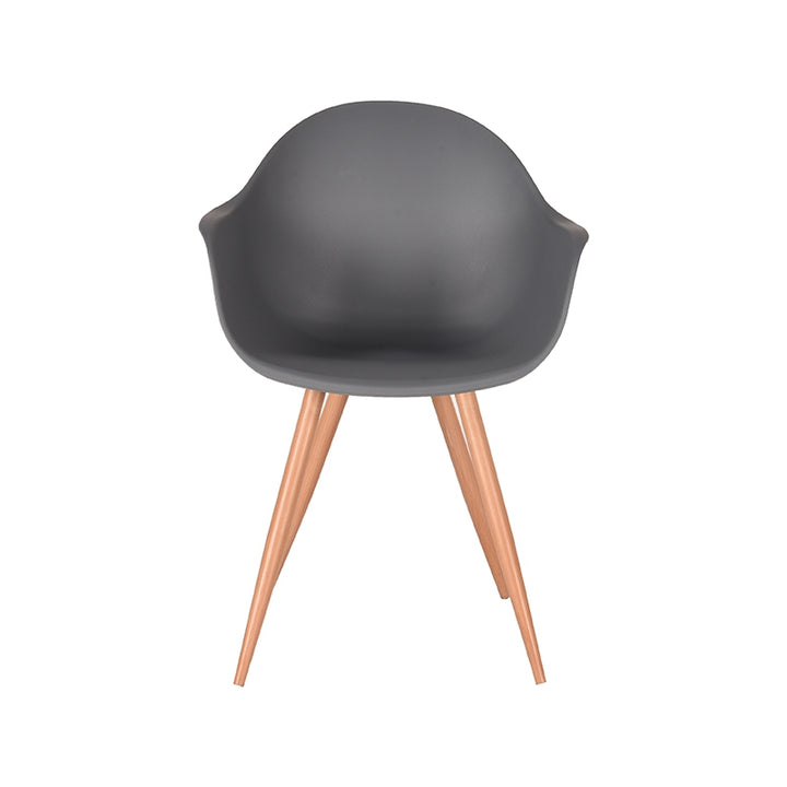 Eetkamerstoel Infinity - Antraciet - Kunststof - Oak Metal Woodcover (set van 2) - {{ product.type }} - Kas20