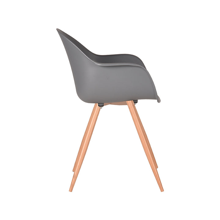 Eetkamerstoel Infinity - Antraciet - Kunststof - Oak Metal Woodcover (set van 2) - {{ product.type }} - Kas20
