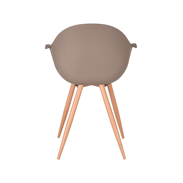 Eetkamerstoel Infinity - Coffee - Kunststof - Oak Metal Woodcover (set van 2) - {{ product.type }} - Kas20